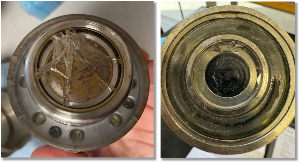 Cracked Glass on Borehole Cameras